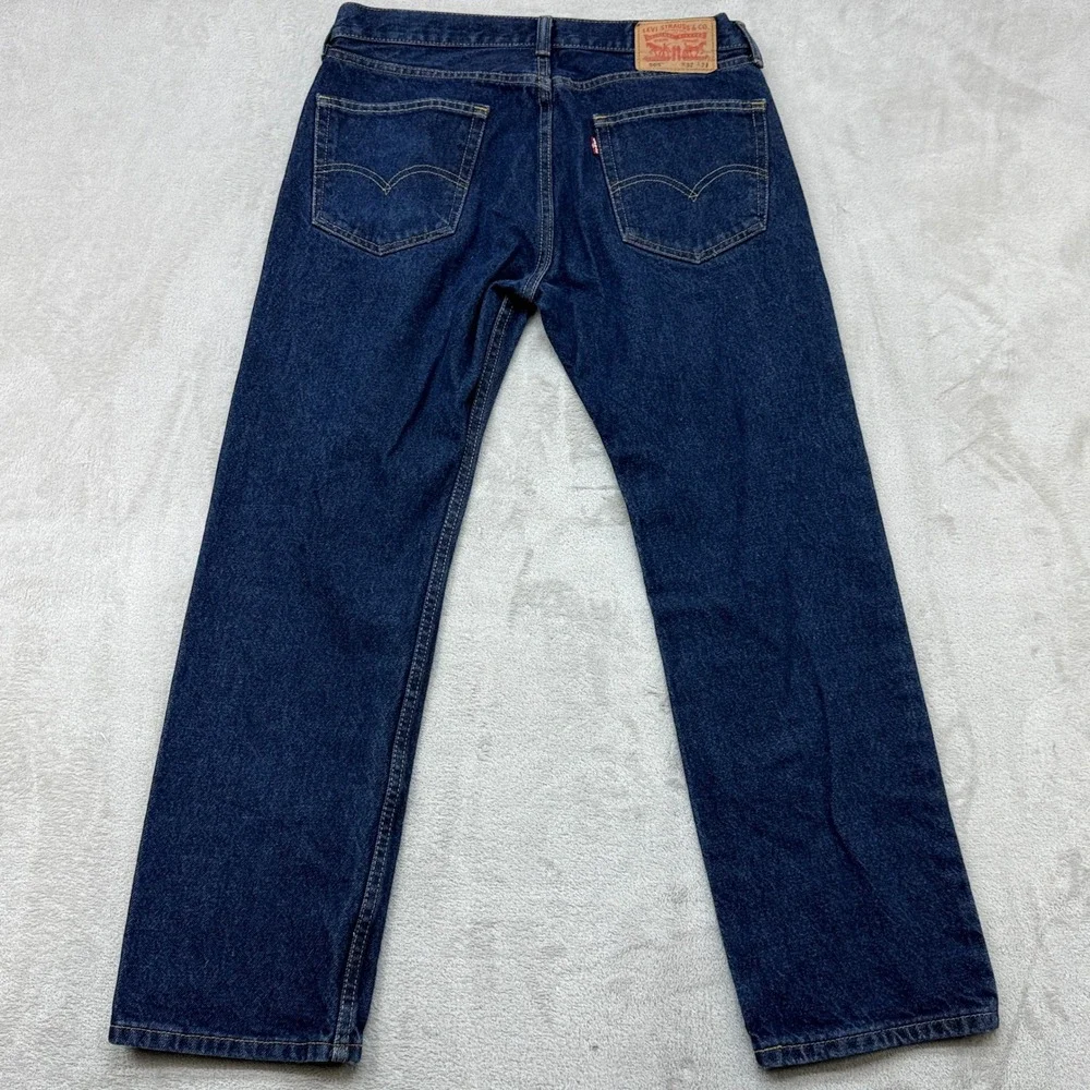 Levi's 505 Regular Fit Jeans Mens 32x29 Dark Wash Blue Straight Leg Denim Casual